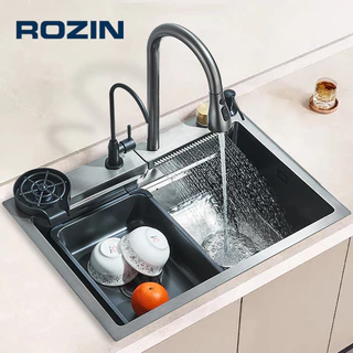 Cuba Cozinha Pia Aço Inox 304 Com Torneira E Acessórios,Bancada Multifuncional Pia,Cinza em Oferta na Shopee