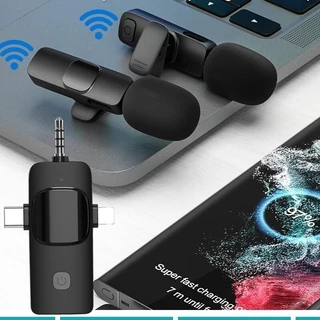 Microfone Sem Fio Lavalier K15 Para iPhone Android Rádio Gravação Ao Vivo Redução De Ruído Mini