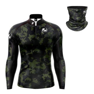 Kit Camiseta Blusa Camisa + Balaclava Pesca Camuflado Militar Com Proteção Uv50+