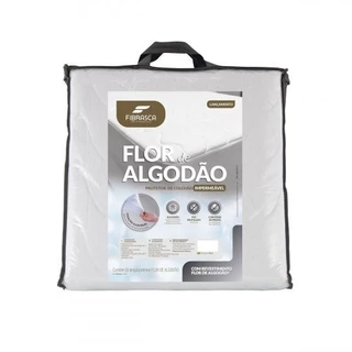 Protetor de Colchão King 193x203cm Flor de Algodão com Elástico Impermeável Fibrasca