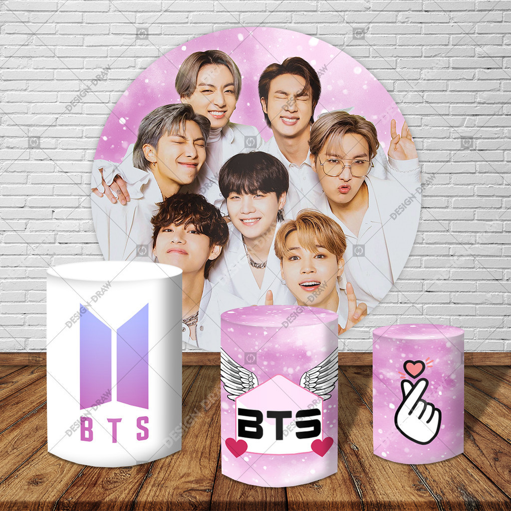 Painel Redondo + Trio Capas Cilindro BTS | Shopee Brasil