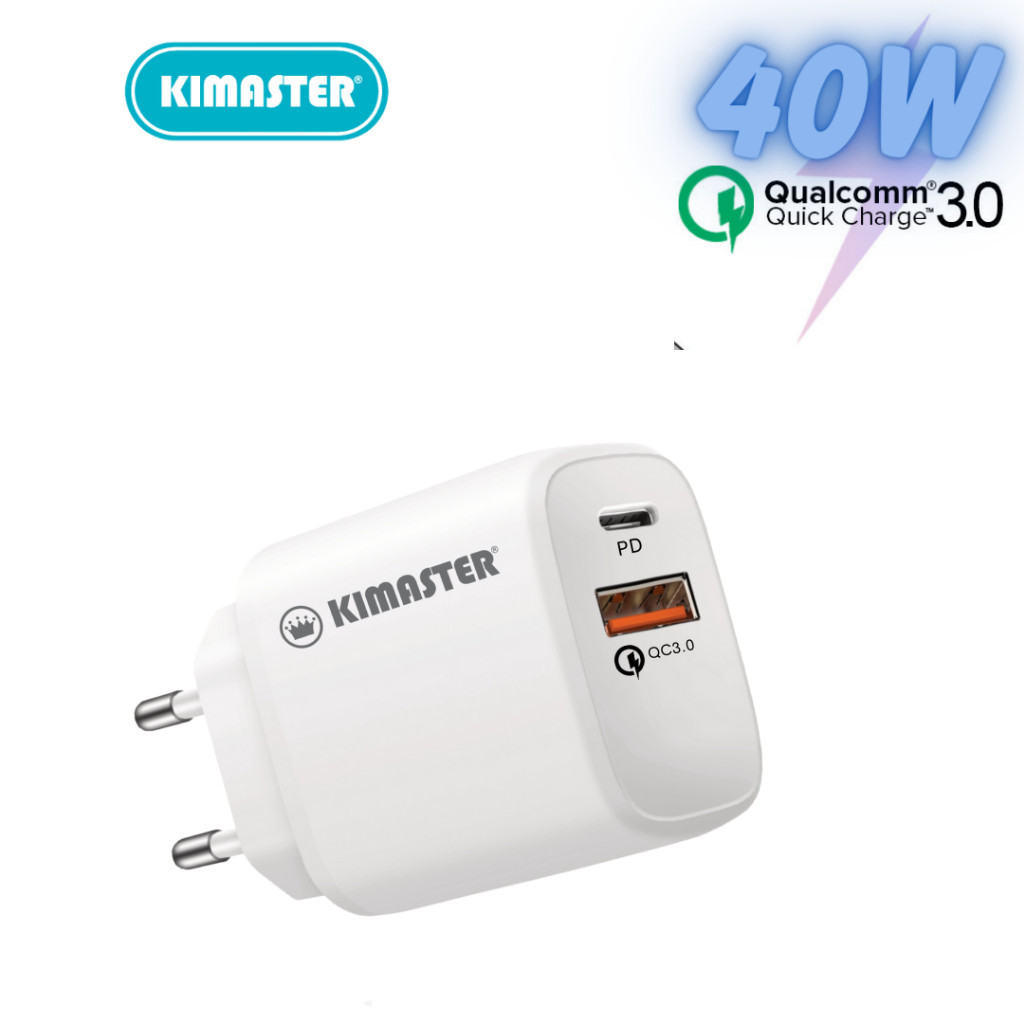 Carregador Tipo C de Celular Turbo 18W Kimaster com entrada PD e USB ...