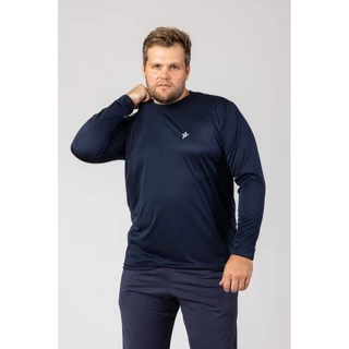 Camiseta Masculina Manga Longa Plus Size Malha Dry Marinho
