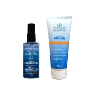 Kit Phállebeauty Pele e Cabelos: Oleo pré shampo + Sabonete Antiacne