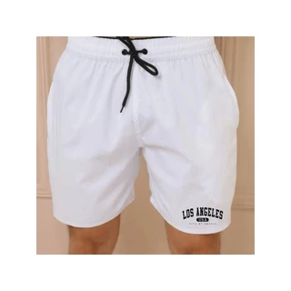 Bermuda Shorts Mauricinho LOS ANGELES Masculino Tactel Grosso Varias Cores Liso Moda Praia Verão