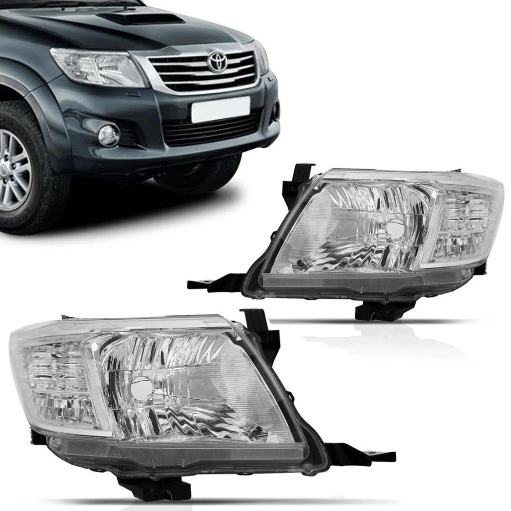 Farol Toyota Hilux 2011-2015 Cromado | Shopee Brasil