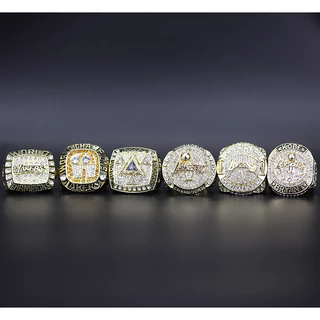 Los Angeles Lakers Conjunto de 6 anéis Kobe aposentado