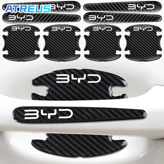 4/8Pcs BYD Porta Do Carro Protetor De Maçaneta De Fibra De Carbono Textura Da Autocolante Anti-Riscos Para Atto 3 Yuan Plus Song Dolphin Mini Seal U Han EV