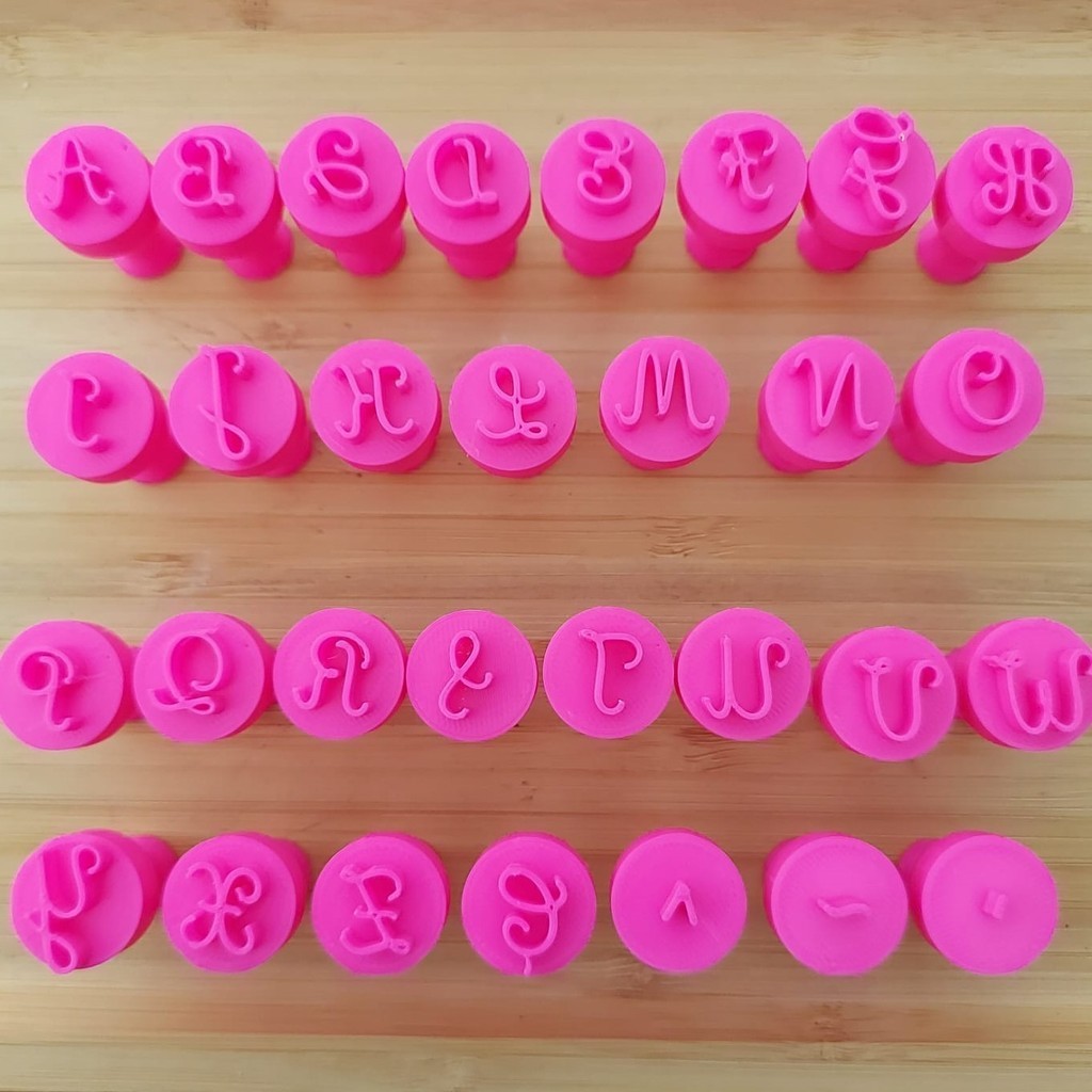 Carimbos para Docinhos Brigadeiro Alfabeto Cursivo