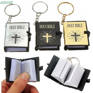 NIDOSE Mini Chaveiro Bíblico Sagrado , Mochila Encantadora Mala De Mão Pingente Chaves Bíblicas Miniaturas , Acessórios De Bolsa De Moda Escolar Porta-Jóias Cruz