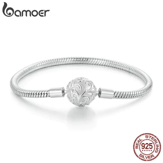 Pulseira Bamoer 925 Sterling Sliver Retro Palace Padrão Palácio Presentes Básicos De Jóias Para Mulheres
