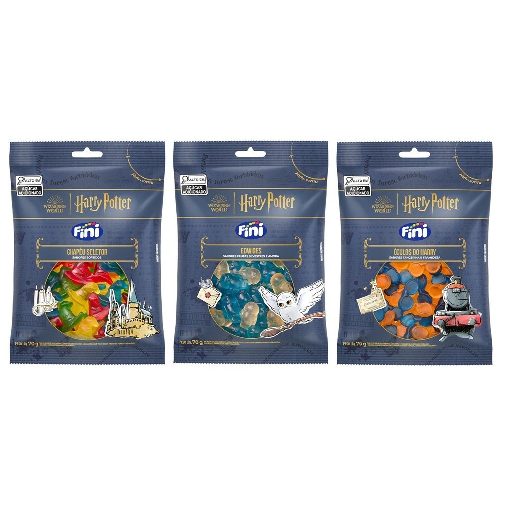 Kit 3 Fini Harry Potter 70g Balas de Gelatina Sabores Tangerina ...