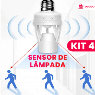 Lâmpada LED Smart Sensor Presença Fotocélula Automática Economia Energia