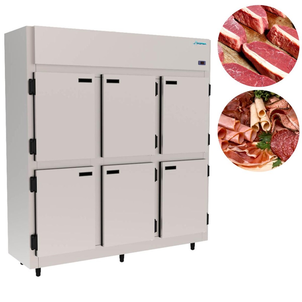 Minicâmara Comercial 1200 L 6 Portas Cegas Inox Câmara Climática Frost Free KMCP129 Kofisa