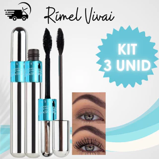 KIT 3 Unidades Máscara de Cílios Rímel Mega Lashes Vivai 2 em 1 – Longa Duração/ Volume e Alongamento REF2176.1.1 em Oferta na Shopee
