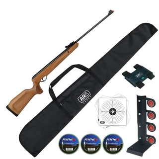Kit Carabina Madeira 4.5 Nitro Naja Chumbinho Alvo Metal