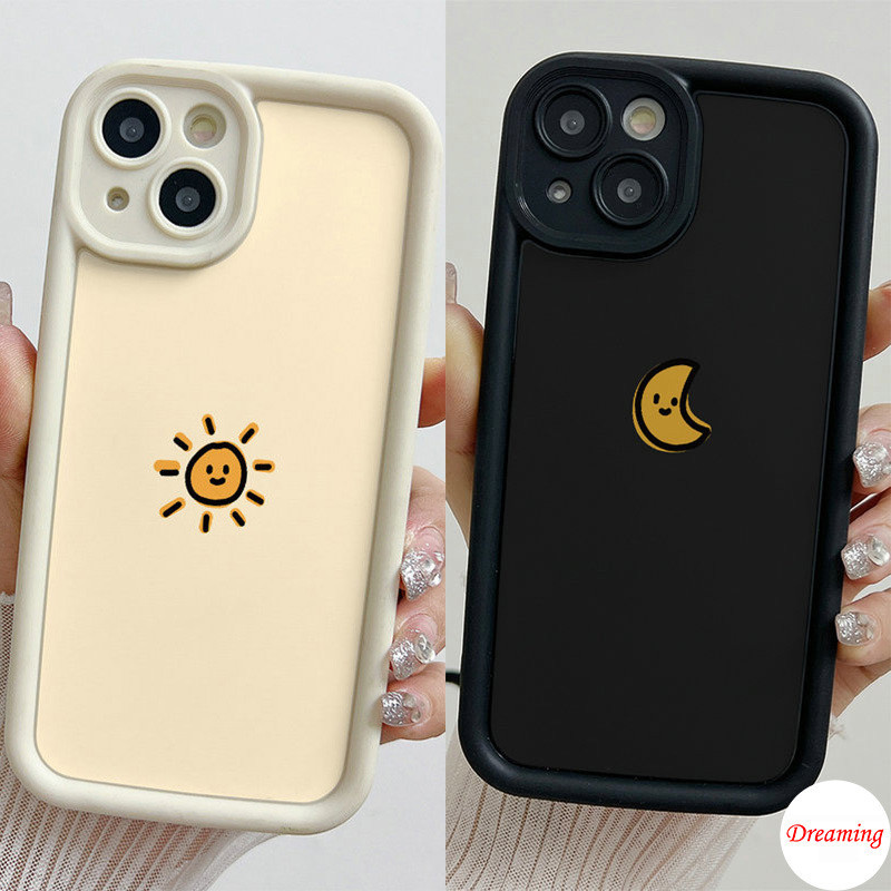 Capa Para Samsung Galaxy S24 S23 S22 S21 S20 Plus Ultra FE M55 M54 M51 A55 A54 A53 A52 A51 A50 A30S A73 A72 A71 A70 Design De Olho De Anjo Anti-Queda Motivo O Sol E A Lua