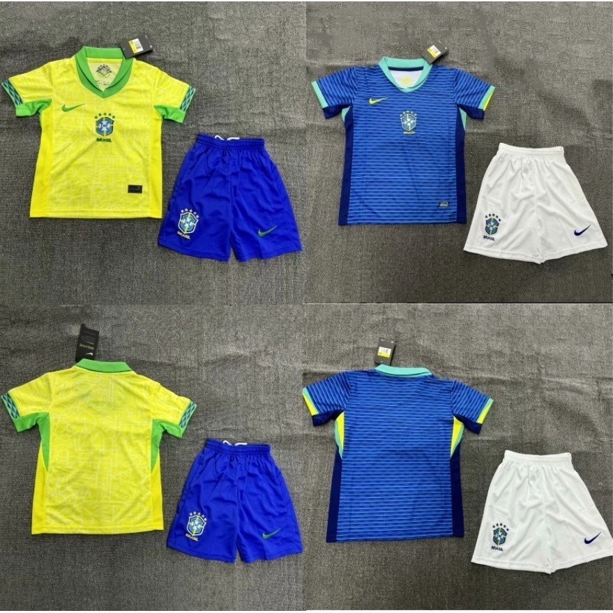 2024 Copa América BR Infantil Conjunto Camisa de Time Camiseta de ...