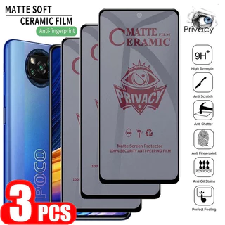 3-1 PCS Para Xiaomi POCO C65 C61 C55 C50 C51 X6 X5 X4 F5 Pro M6 M4 X3 X4 NFC F3 F4 4G 5G Cerâmica Fosca Protetor De Tela De Privacidade Anti-Espionagem Capa Completa Película Protetora Suave