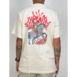 Camiseta Chronic São Jorge Design Tag Hood - Creme
