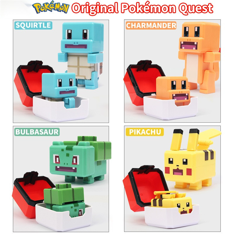 Pokémon Quest Toy Mais Recentes Figuras De Ação Pikachu/Charmander/Bulbasaur/Squirtle Crianças Transformação Aniversário