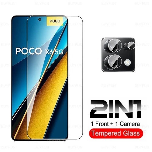 Película Vidro sem borda preta,Poco X6 Poco F6 pro Poco F6.poco c65 Poco X6 Pro + película da câmera