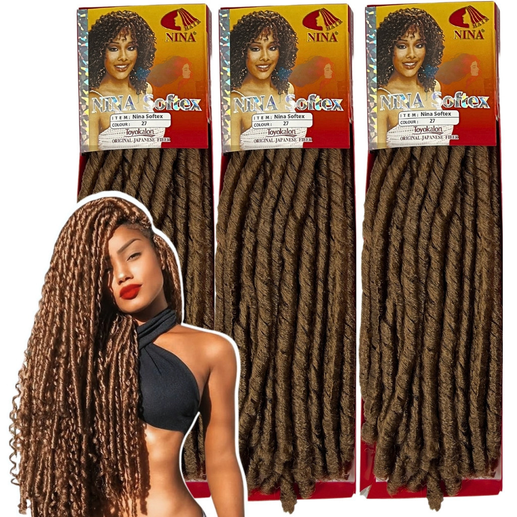 Kit 3 Cabelo Nina Softex Cacheado Crochet Braid | Shopee Brasil