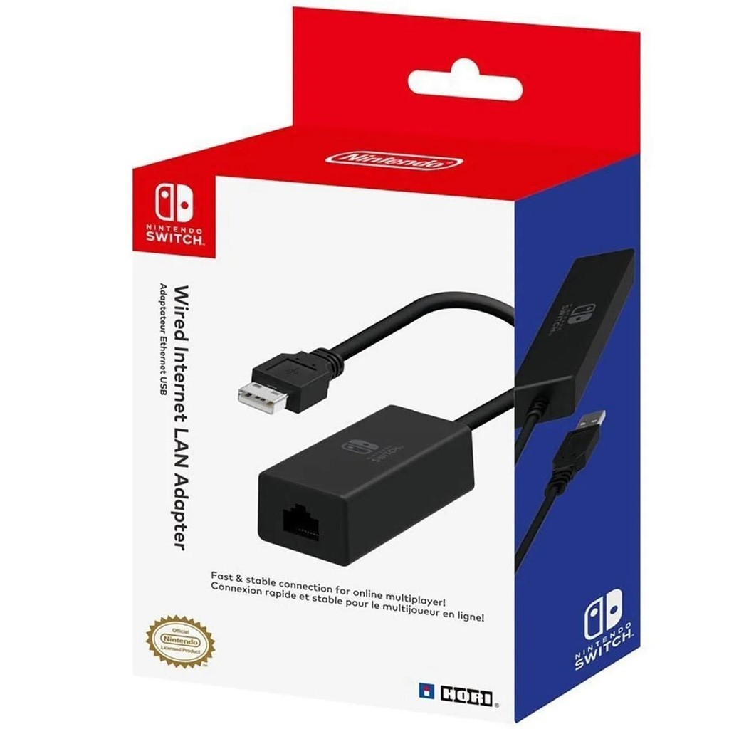 ADAPTADOR NINTENDO SWITCH ORIGINAL RJ45 LAN USB HORI