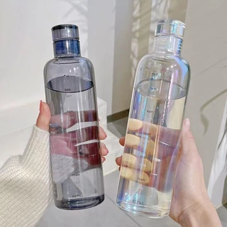500ml/750ml Balança De Tempo Garrafa De Água Transparente À Prova De Vazamentos Para Viagens/Ginásio/Trabalho