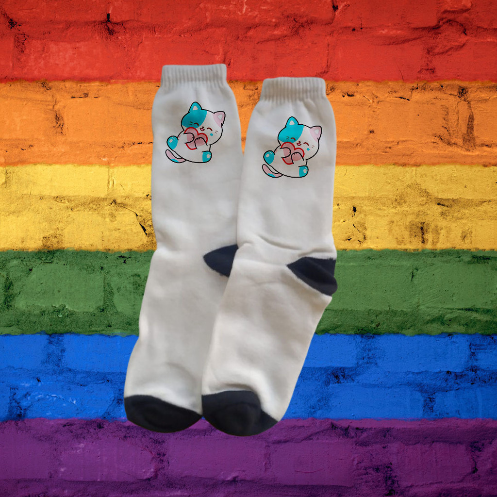 Meia LGBT+ Orgulho Gato Trans | Shopee Brasil