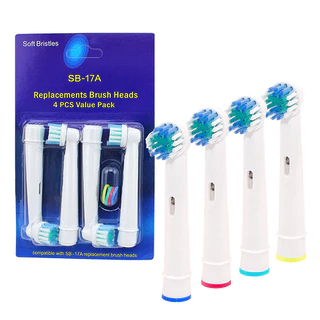 Kit Com 4 Refil Compatível Escova Elétrica Oral B Braun Cor Branco