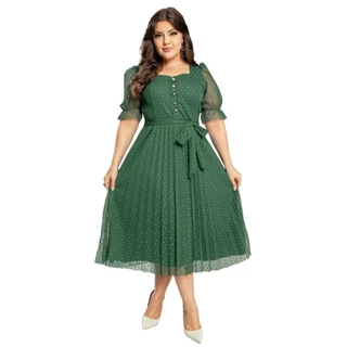 Vestidos Moda Evangélica Laço Multiuso Pérolas Tule Poá Mídi