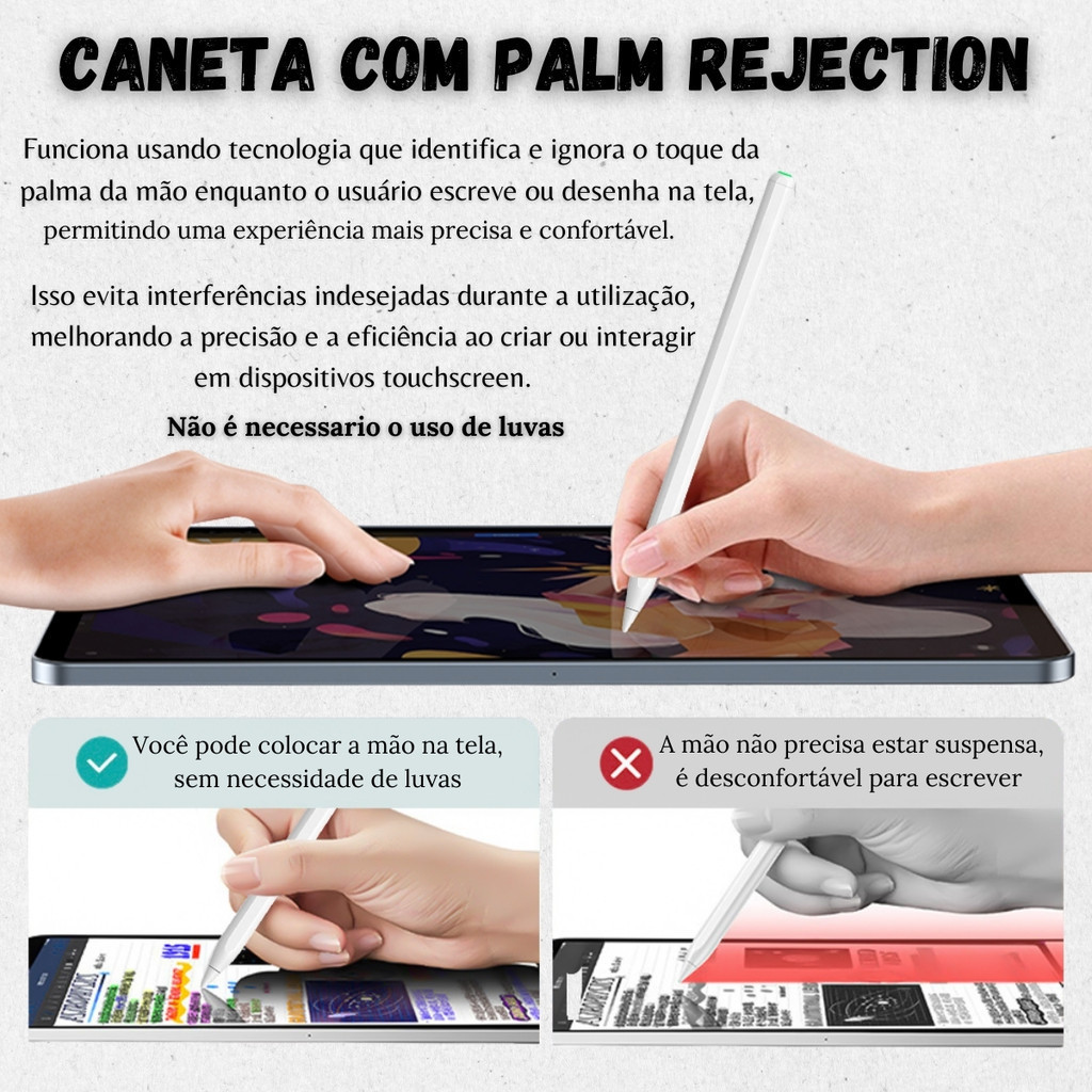 Caneta Pencil Palm Rejection Para iPad Air 6 A2902 - 11 Caneta Pencil Palm Rejection Para iPad Air 6 A2902 - 11