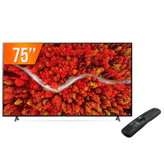 Smart TV LED 75" Ultra HD 4K LG 75UP801C0SB.BWZ ThinQ AI 3 HDMI 2 USB Wi-Fi Bluetooth