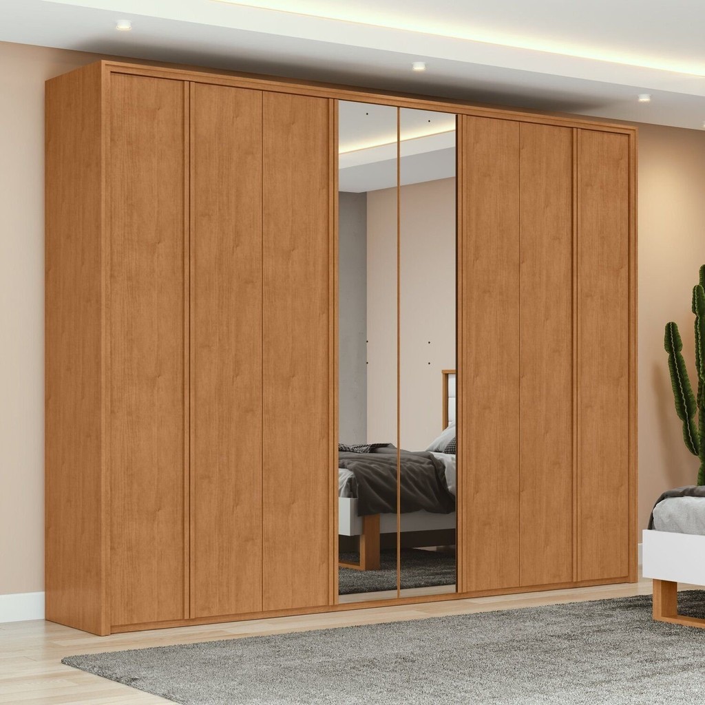 Guarda-roupa 8 Portas 6 Gavetas 100% Mdf com Espelho Ergon | Shopee Brasil