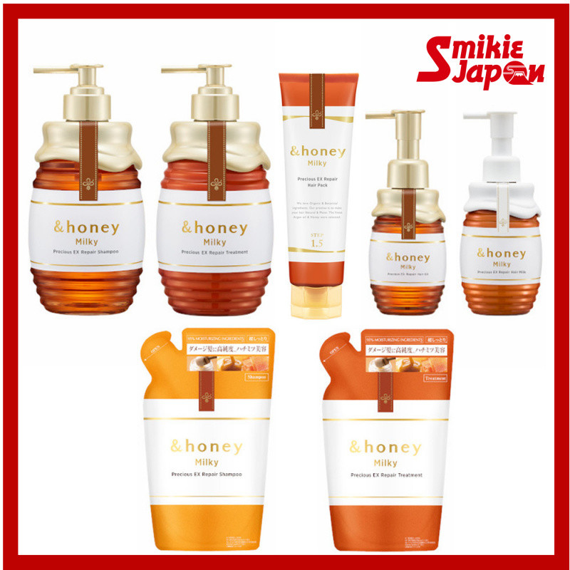 & honey Milky Precious EX Repair Shampoo Tratamento 500ml Óleo