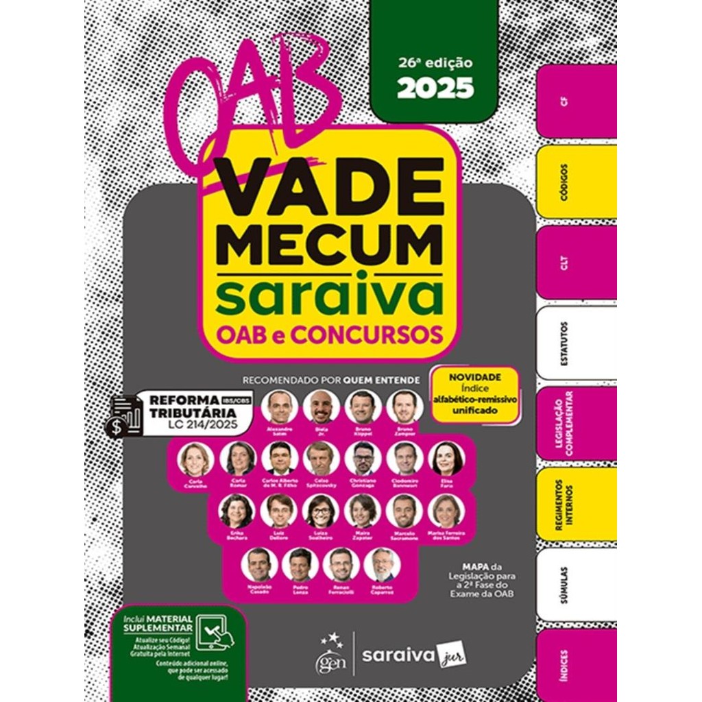 Livro - Vade Mecum Saraiva Oab E Concursos - 26ª Ed | Shopee Brasil