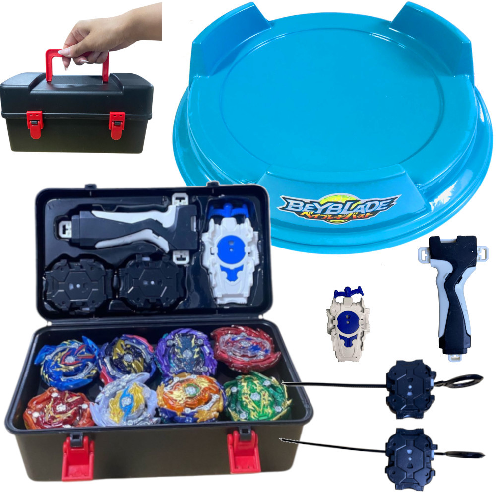 【re:z BLUE】SPICULE DIA SET 1箱 Beyblade Combo Maleta 8 Beys + Arena Rd Azul | Shopee Brasil