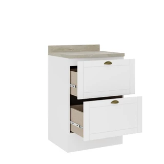 Balcão Milla MDF 2 Gavetas Branco 60cm Carraro
