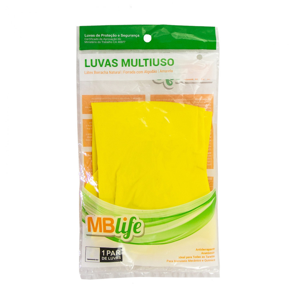 LUVA BORRACHA MB LIFE MEDIX AMARELA (P) | Shopee Brasil