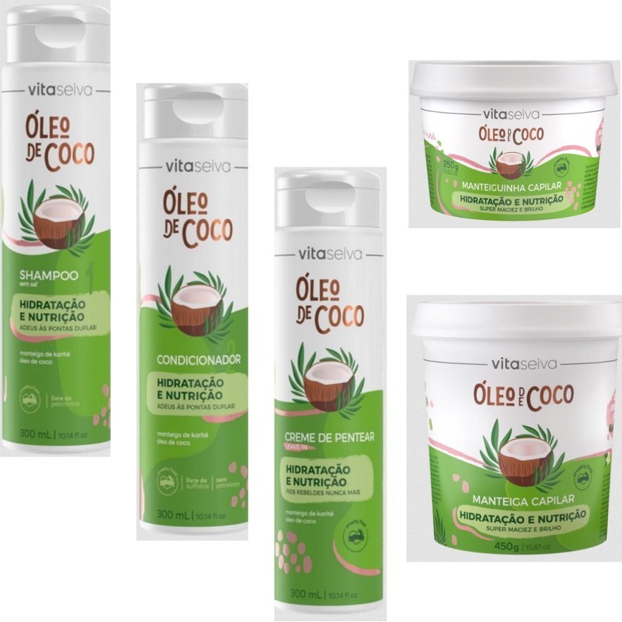 VITA SEIVA LINHA OLEO DE COCO CABELOS RESSECADOS E OPACOS