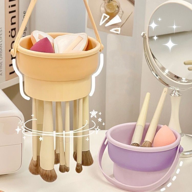 Tigela Limpadora De Pinceis Maquiagem Porta Pincel Silicone Multifuncional