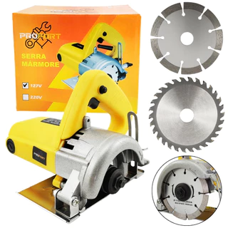 Serra Mármore Tipo Makita Profort Para Cortes Em Cerâmica, Mármore Com 2 Discos De Corte em Oferta na Shopee