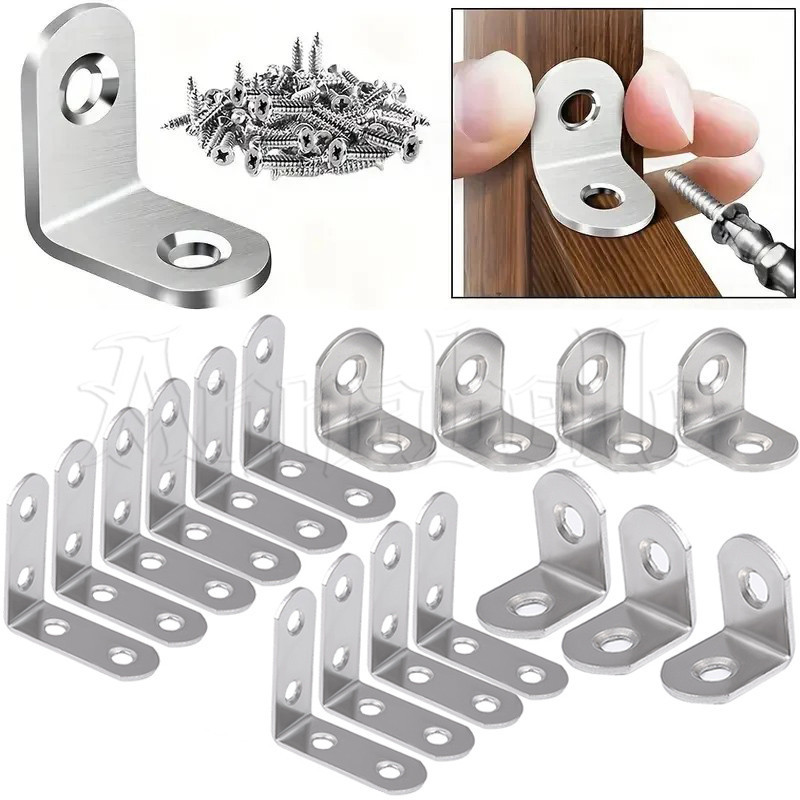 Suporte Cantoneira Aço 2.5x2.5x0.23cm - Preto - Pacote 10 Unidades - QCAA