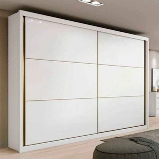 Guarda Roupa Casal Toronto Plus Branco 2 Portas de Correr 6 Gavetas Lopas