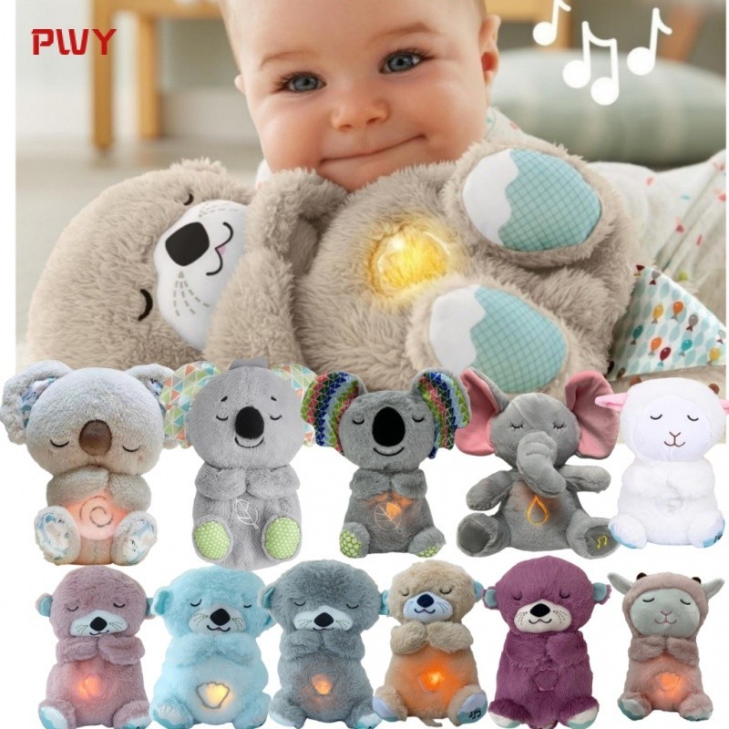 35CM Fisher Price Bonecas relaxantes para crianças, brinquedos para dormir, lontra pequena, ursos respiratórios, brinquedos para bebês, música, educação infantil, brinquedos para crianças, pré PWY11