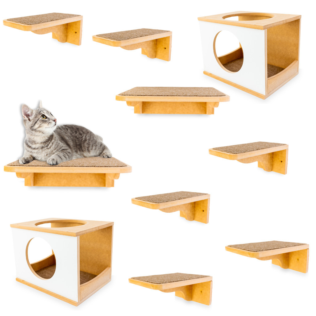 Kit Playground Para Gato 10pcs Frente Redonda Parafusado - 4P, 2M, 2G, 2NICHOS PADRÕES