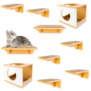 Kit Playground Para Gato 10pcs Frente Redonda Parafusado - 4P, 2M, 2G, 2NICHOS PADRÕES