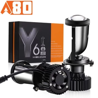 Projetor LED De Farol De 90W Y6 H4 Com Ventilador De Resfriamento 90W Lâmpada De Feixe De Alta Luminosidade Para Automóveis 12V 6000K Lente Bi