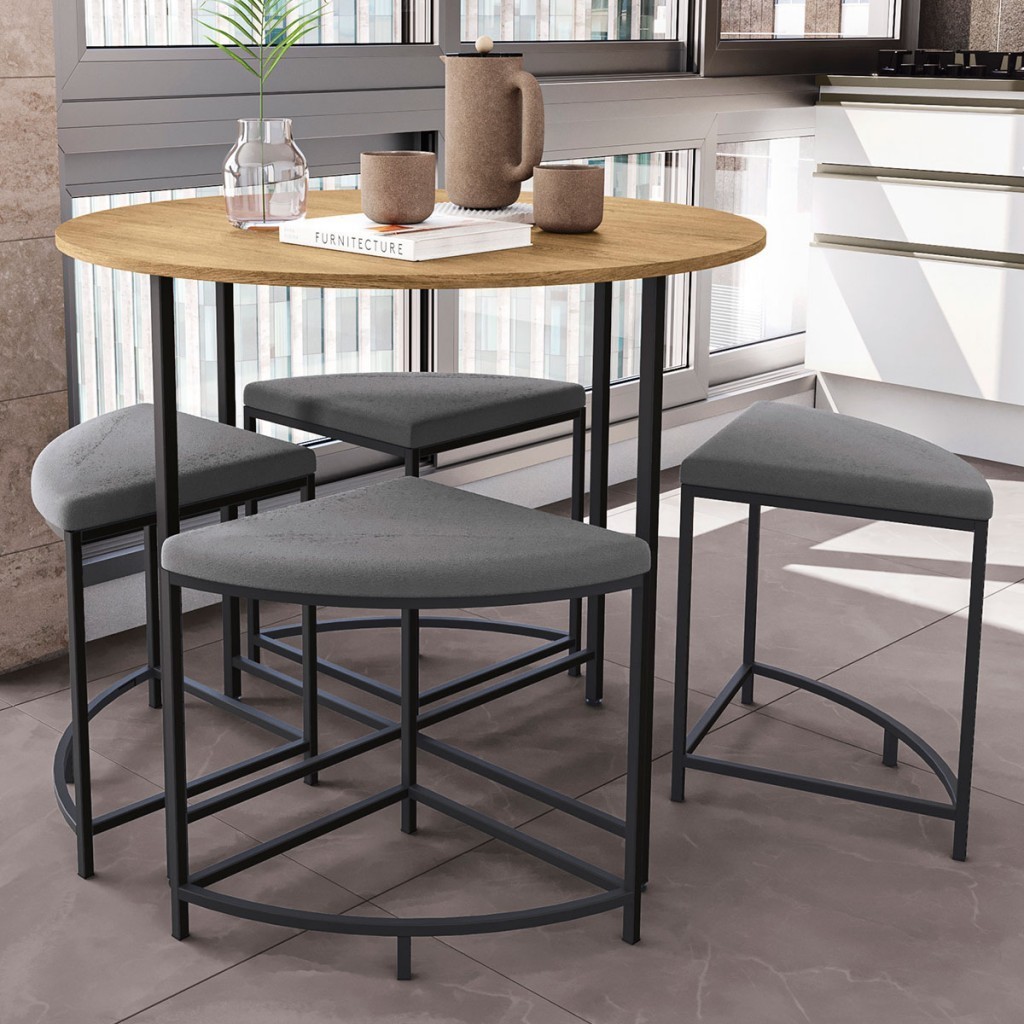 Mesa de Jantar 4 Lugares Freijo/Preto - Kappesberg